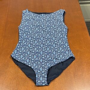 Stylish Navy Paisley Women's One-Piece Swimsuit